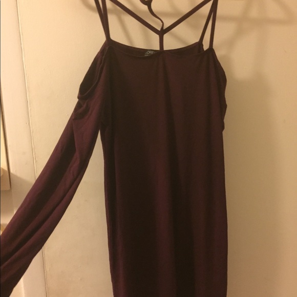 Dark maroon long sleeved dress - Picture 2 of 5